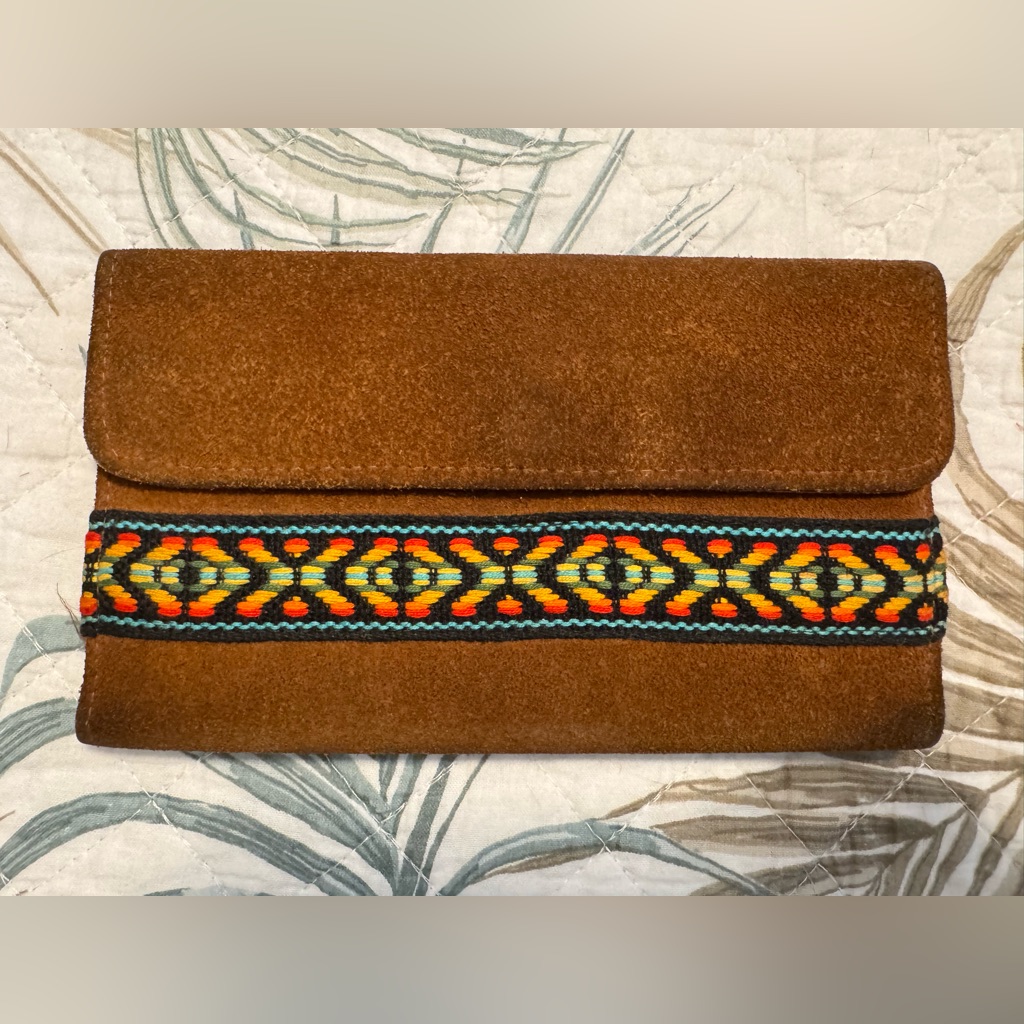Vintage Trading Post Brown Suede Leather Wallet